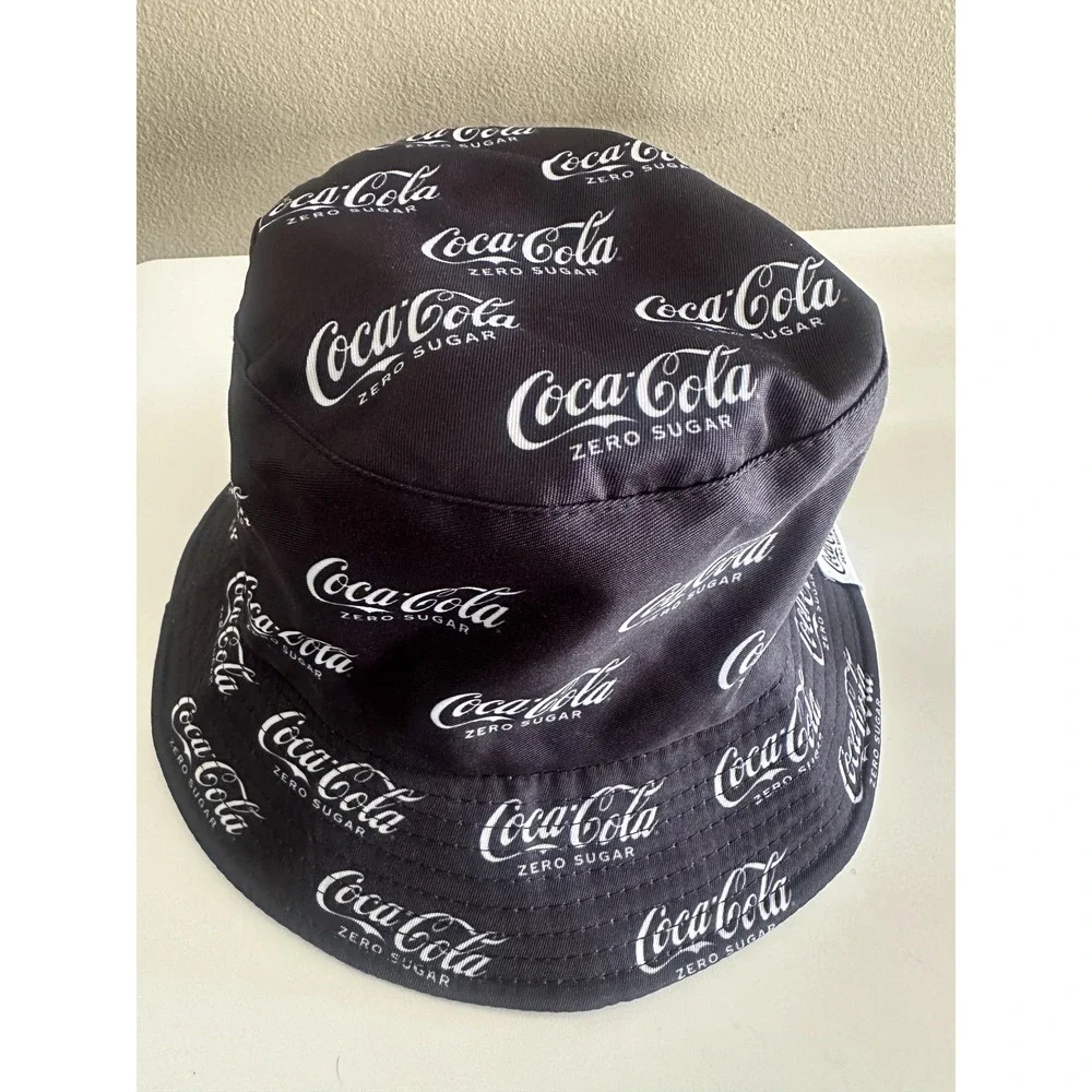 Coca-Cola Zero Sugar Hat‎ Bucket Fitted Black White Reversible Advertising Mens
